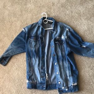 Distressed denim jacket